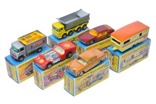 A group of Six Matchbox Superfast. Comprising Mercedes 300SE, Caravan and others as shown. Mostly