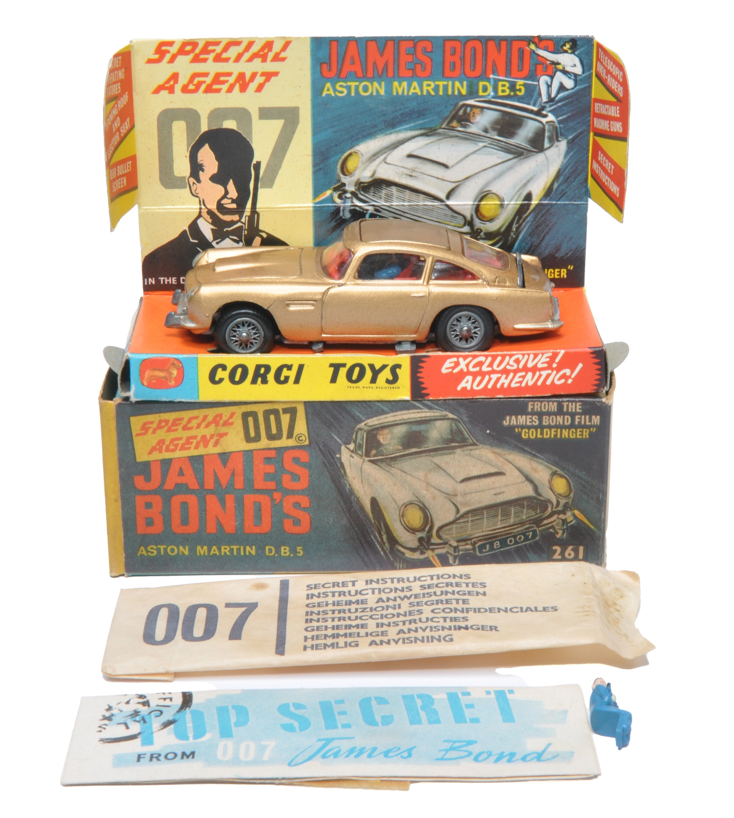 Corgi No. 261 James Bond 007 Aston Martin DB5. Displays generally excellent with little sign of