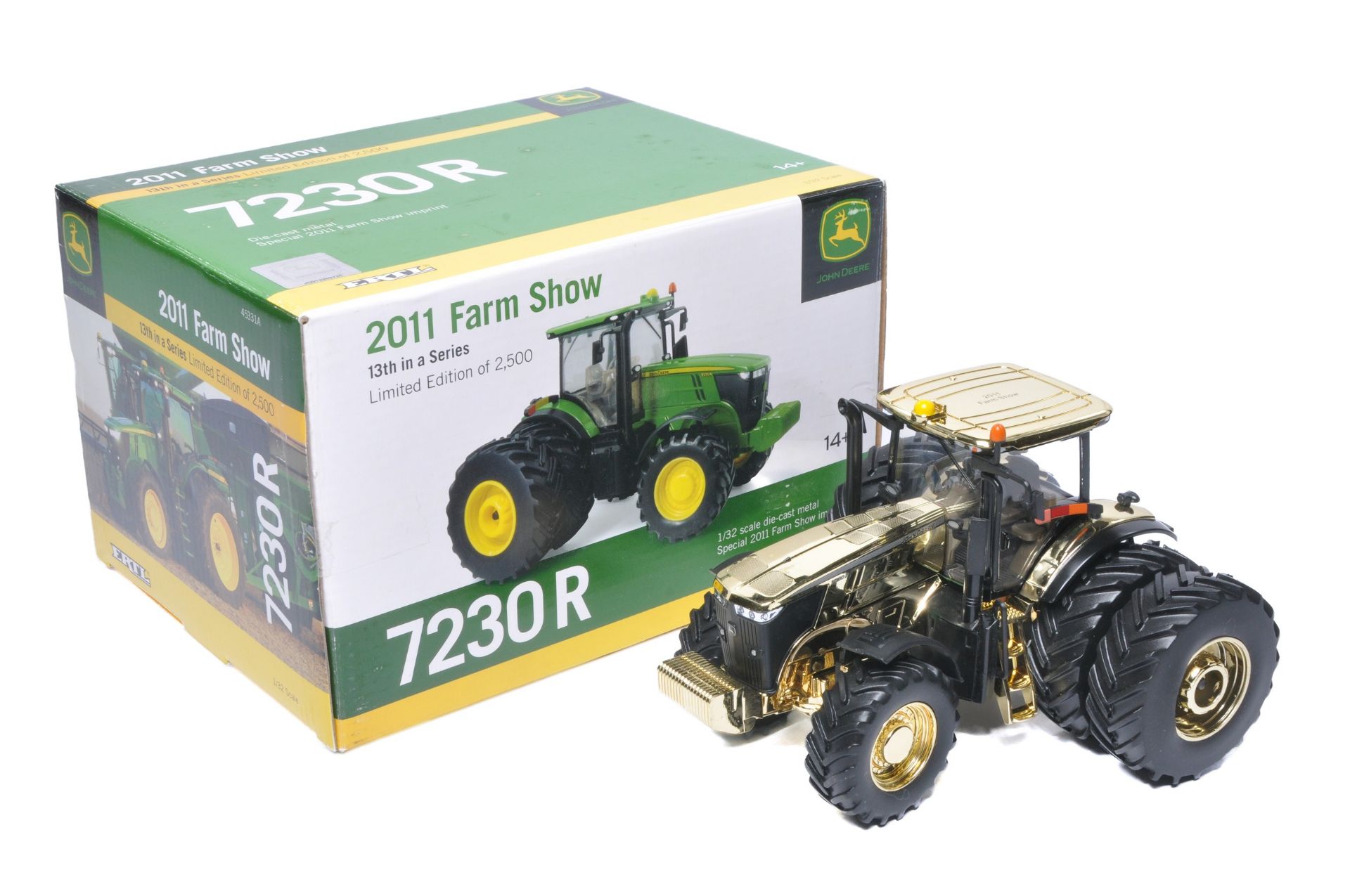 Ertl Farm Model issue comprising No. 45331A John Deere 7230R Tractor. Special Gold Chase Edition for