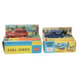 Corgi No. 440 Ford Consul Cortina Set plus No. 448 BMC Mini Police. Generally good to very good,