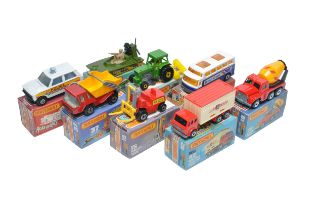 A group of of Eight Matchbox Superfast. Comprising Skip Truck, Police Patrol, Airport Coach and