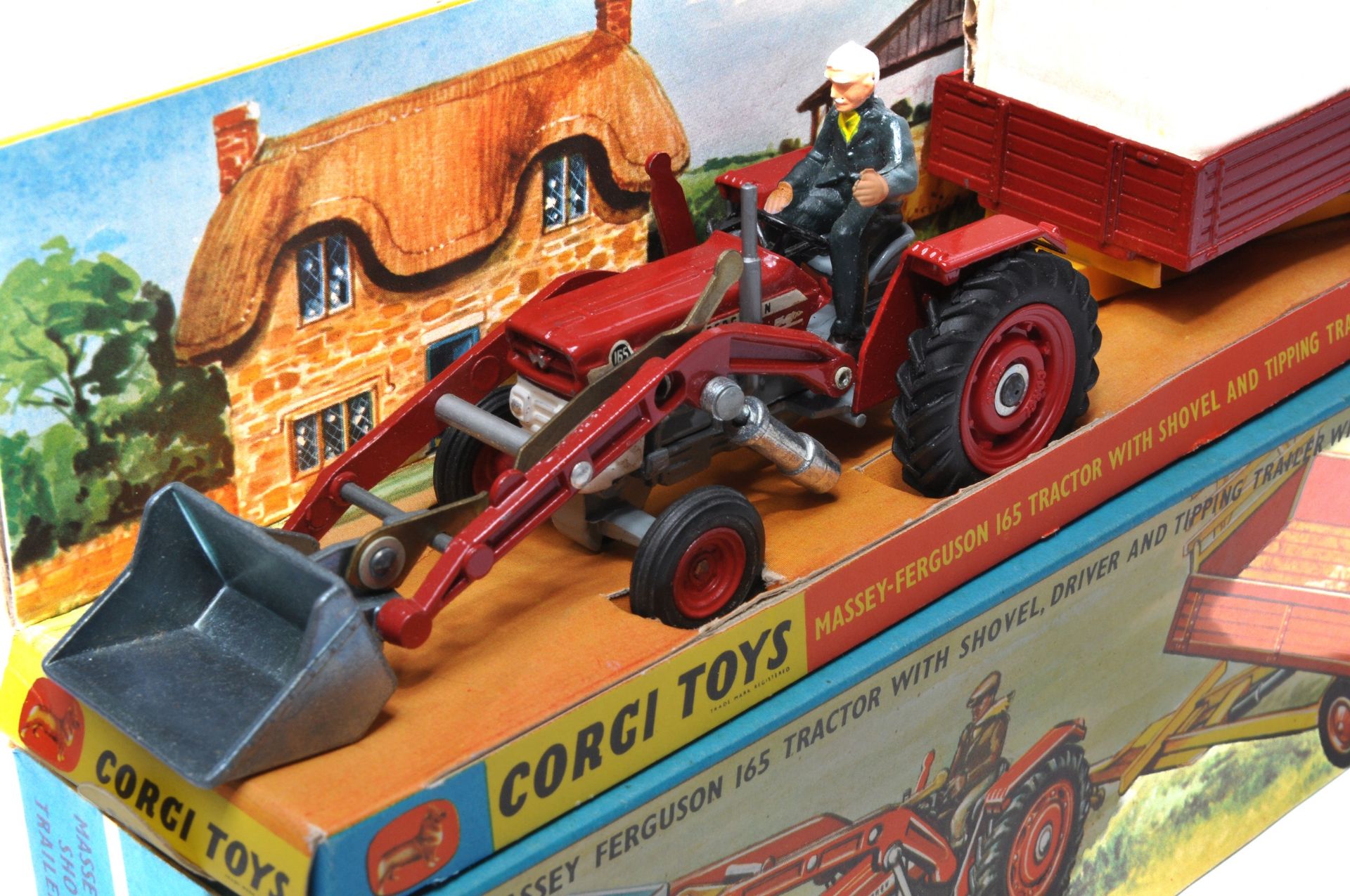 Corgi Gift Set No. 9 Massey Ferguson 165 Tractor and Trailer. Displays excellent with very little - Image 4 of 4