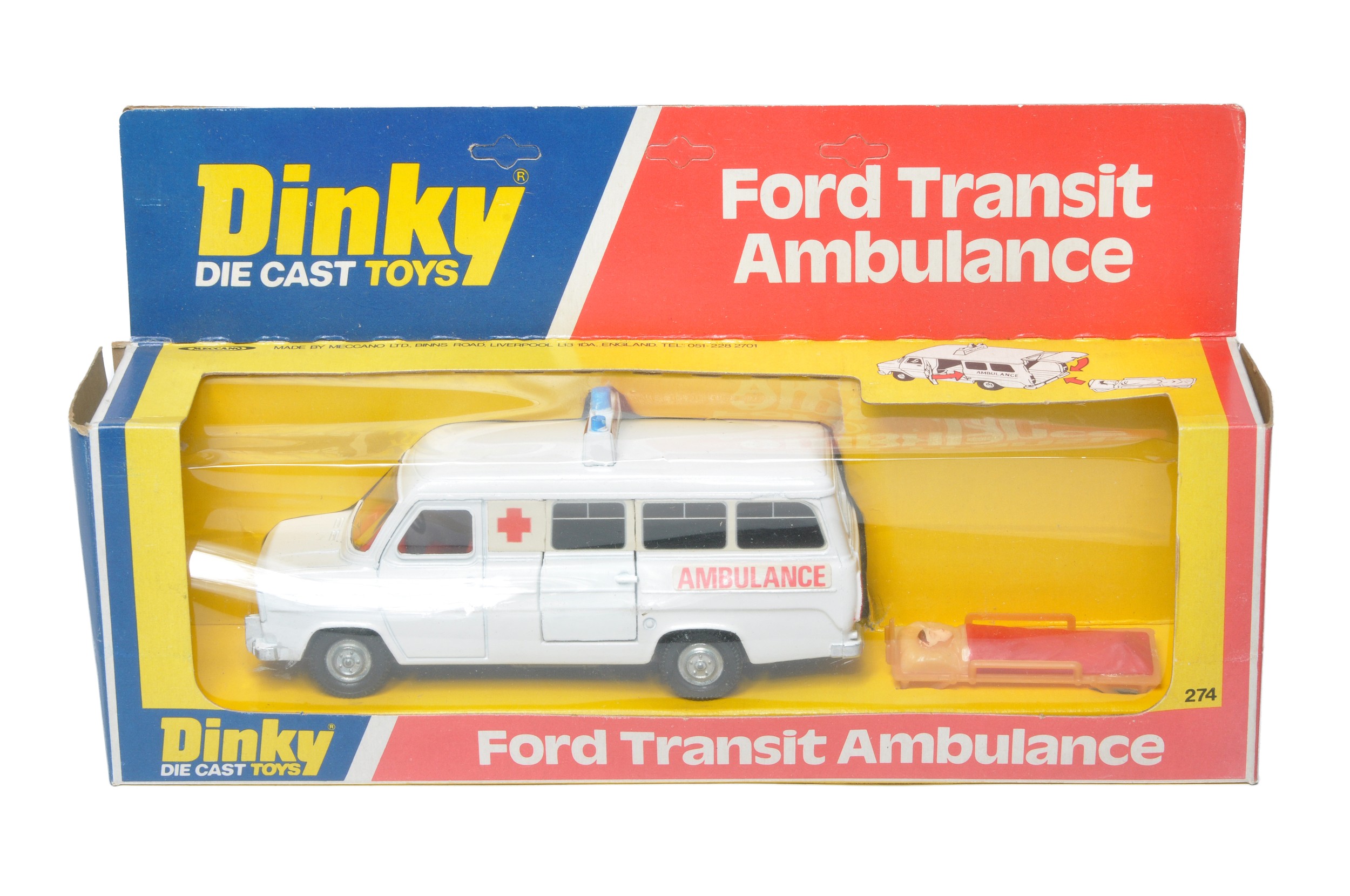 Dinky No. 274 Ford Transit Ambulance Set. Excellent in very good box.