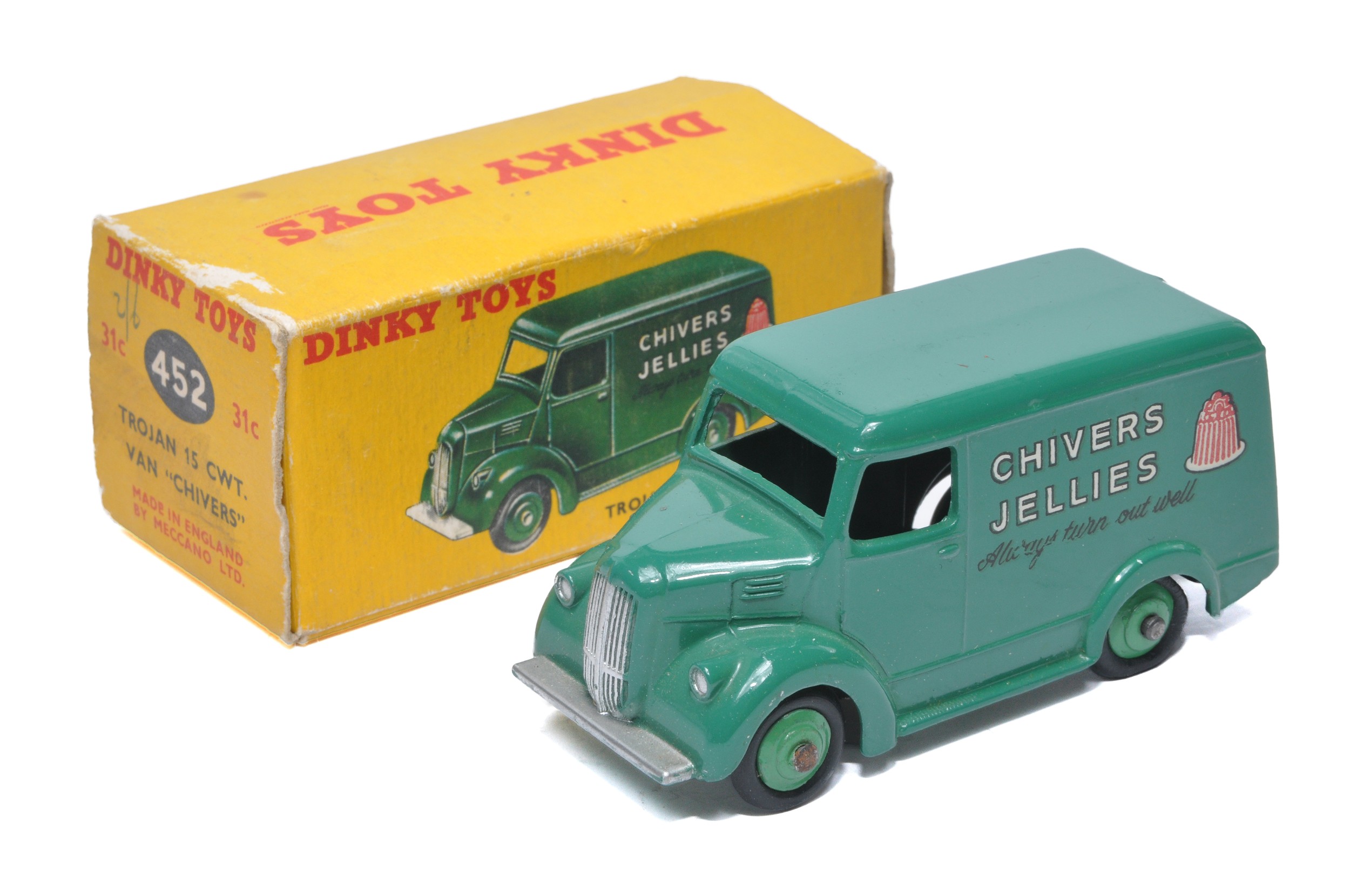 Dinky No. 452 / 31C Trojan 15 Ton 'Chivers' Jam Van. Displays generally excellent with little sign
