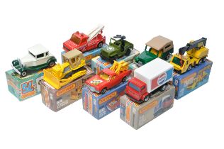 A group of of Eight Matchbox Superfast. Comprising Holden Pickup, Crane Truck and others as shown.