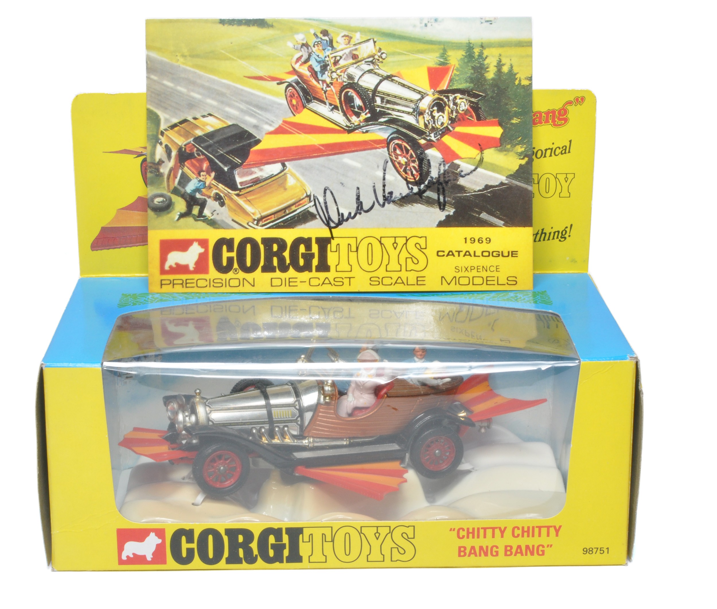 Corgi No. 98751 Chitty Chitty Bang Bang Car, excellent in box, plus Autograph of Dick Van Dyke (with