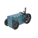 Triang No. 2 Mechanical Tinplate RAF Crawler Tractor in blue. In good working order. Displays