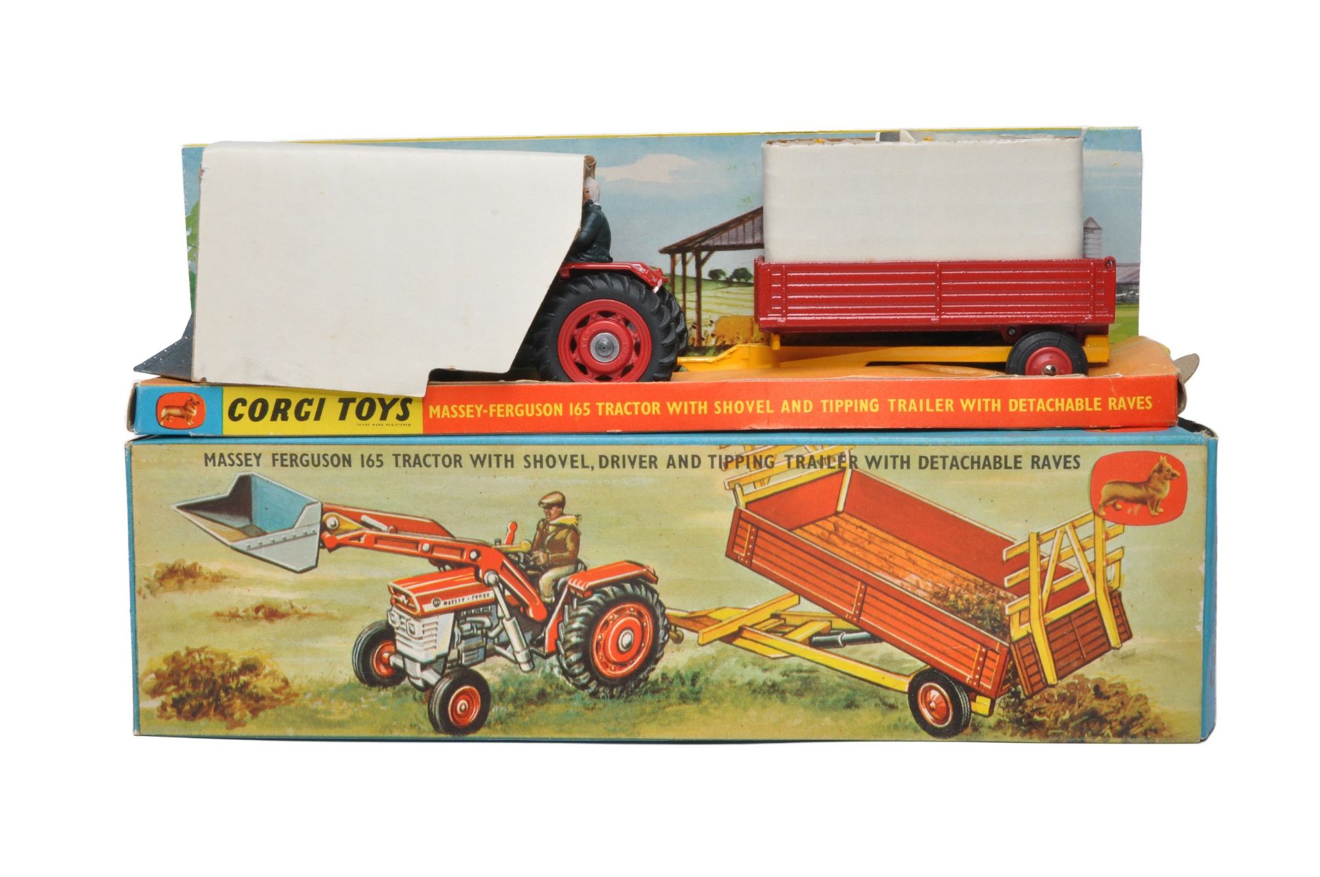 Corgi Gift Set No. 9 Massey Ferguson 165 Tractor and Trailer. Displays excellent with very little - Image 2 of 4