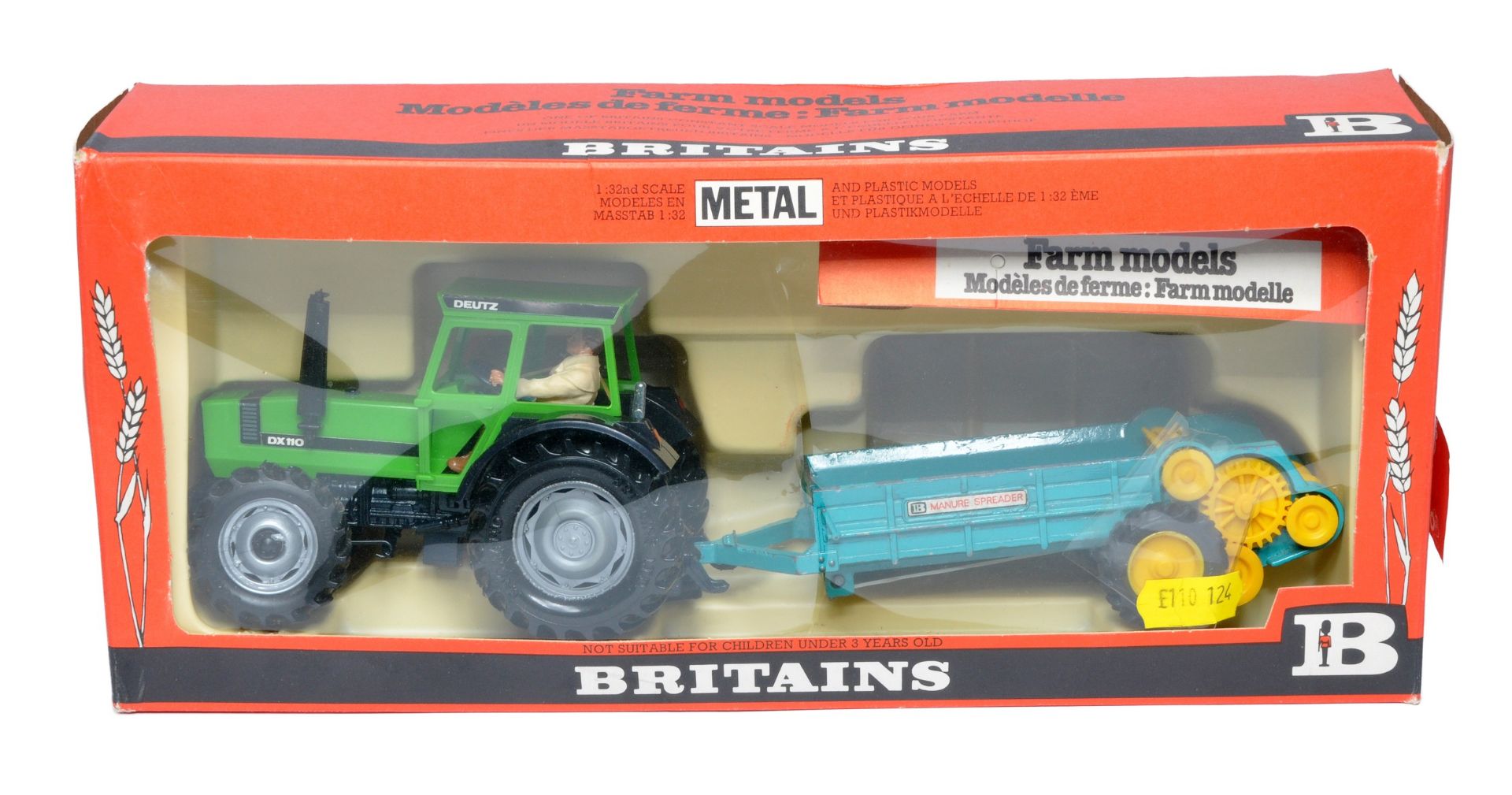 Britains Farm 1/32 diecast model issue comprising No. 9596 Deutz DX110 Tractor and (metallic