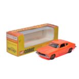 Corgi No. 311 Whizzwheels 3 Litre Ford Capri. Fluorescent orange with black interior. Red Spot