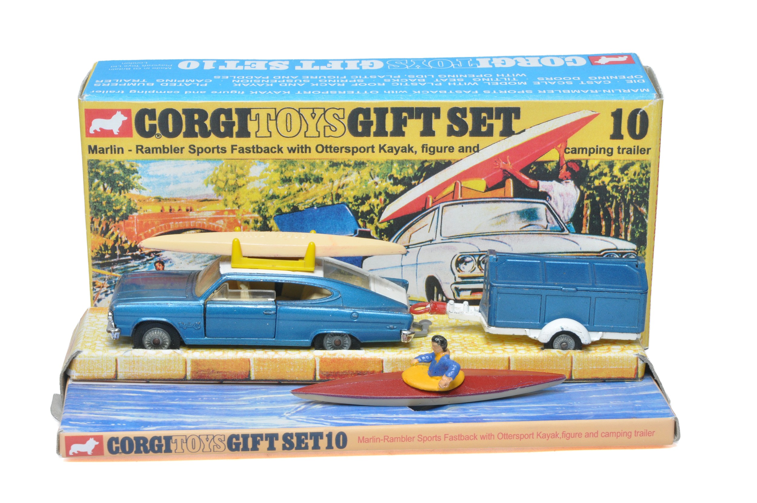 Corgi No. GS10 Marlin Rambler Sports with Trailer and Kayaks. Generally good to very good, some more