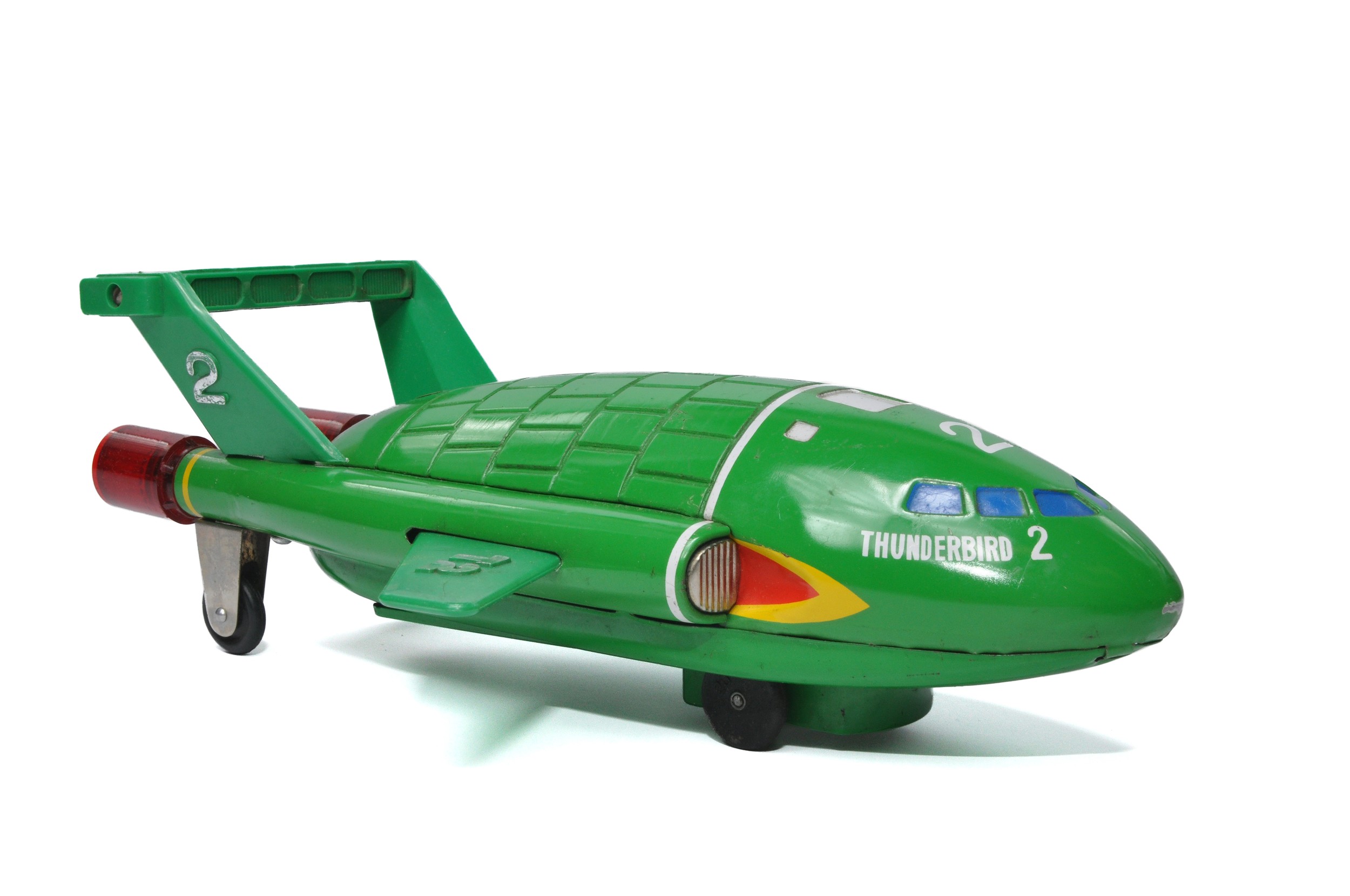 ASC - Aoshin Japanese Tinplate Battery Operated Thunderbird 2. Body is majority tin with plastic - Image 4 of 6