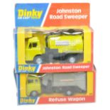 Dinky duo of No. 449 Johnston Road Sweeper and No. 978 Refuse Wagon. Both look to be excellent in