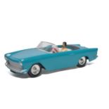 Solido Simca Oceane Cabriolet. Petrol blue with white interior, inc figure. Displays excellent