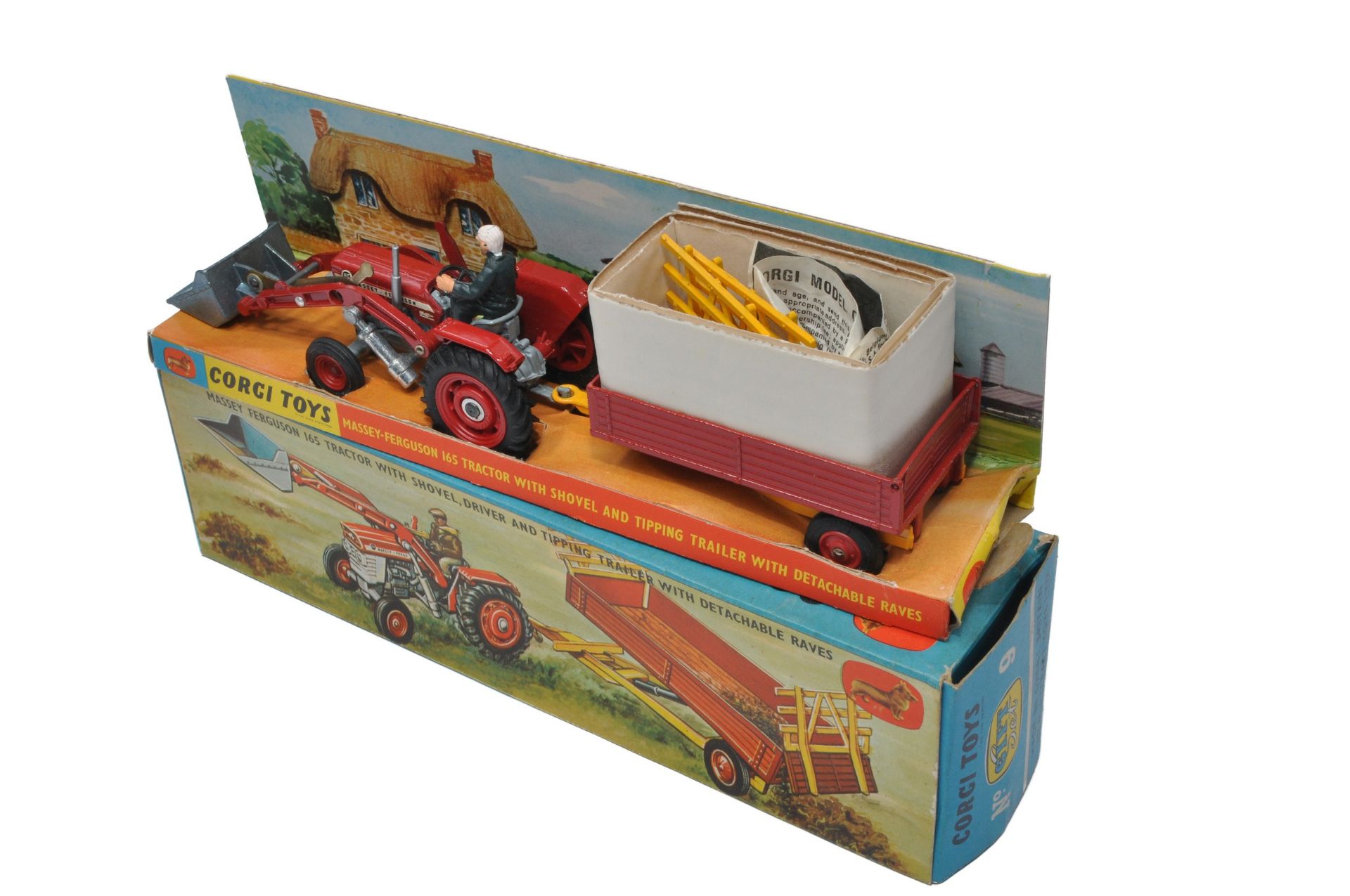 Corgi Gift Set No. 9 Massey Ferguson 165 Tractor and Trailer. Displays excellent with very little - Image 3 of 4