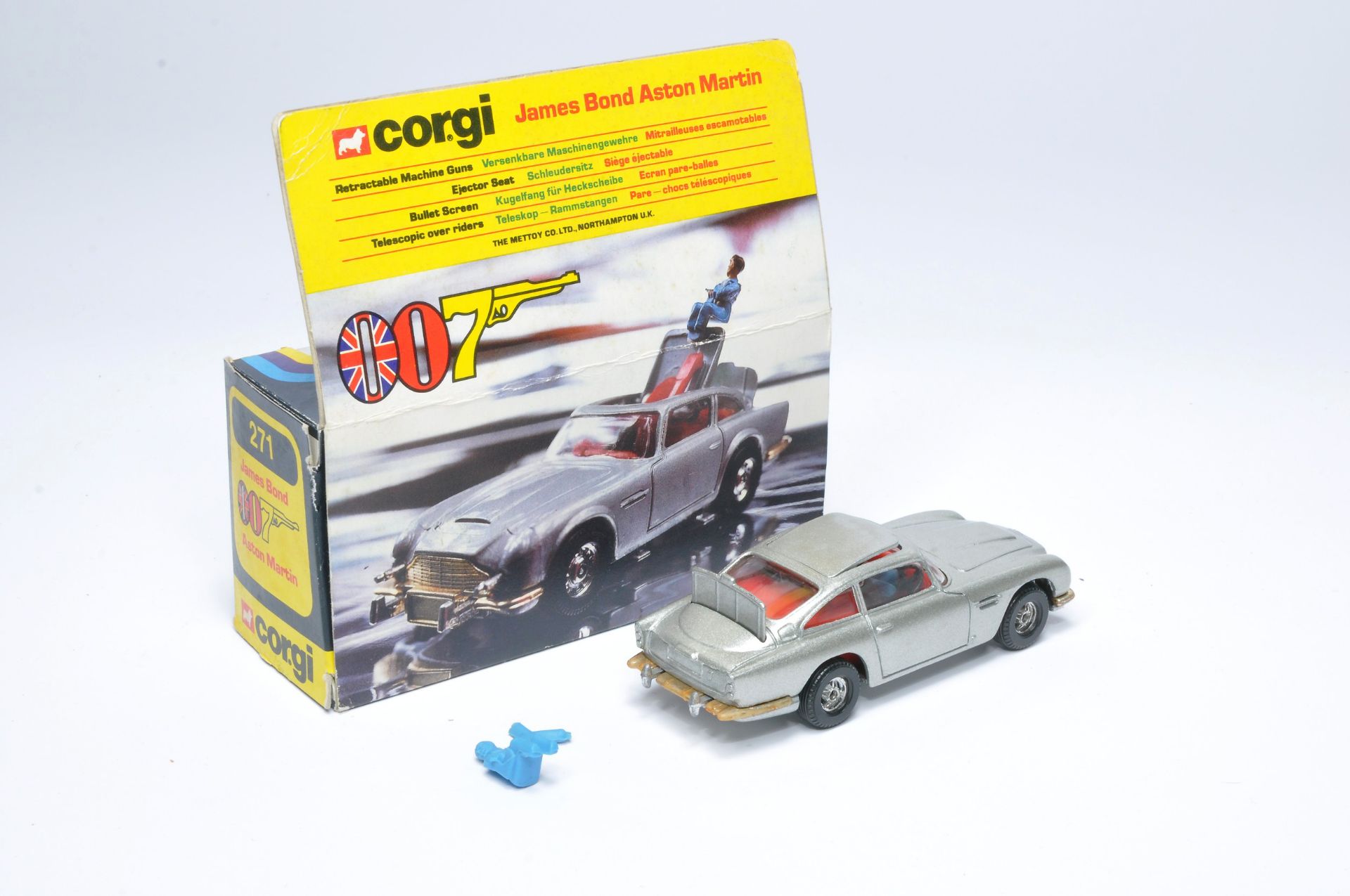 Corgi No. 271 James Bond 007 Aston Martin DB5. Metallic Silver, red interior. Displays generally - Image 2 of 2