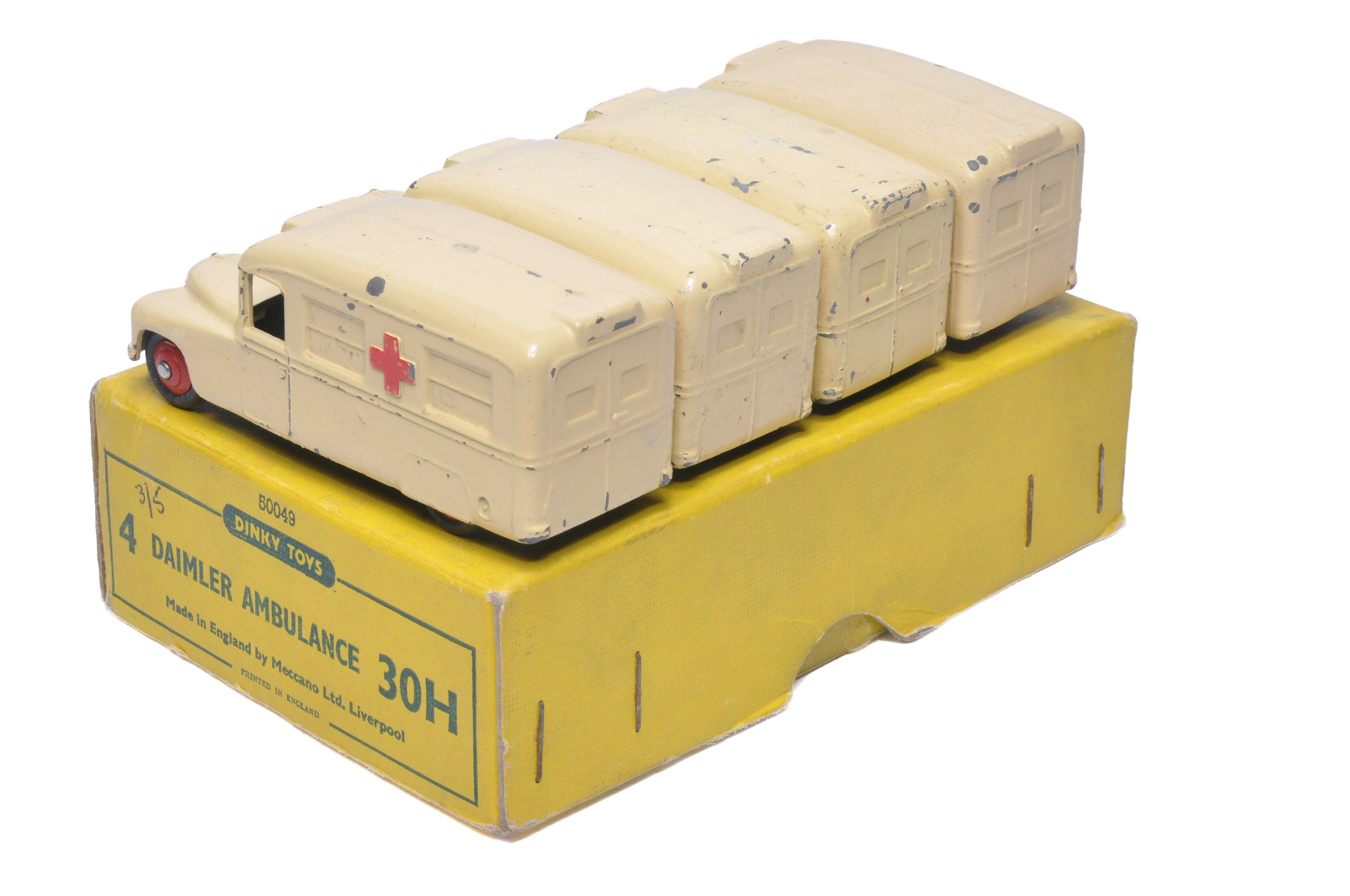 Dinky No. 30h Trade Pack Daimler "Ambulance" containing 4 examples. Display Fair in generally Good - Image 2 of 2