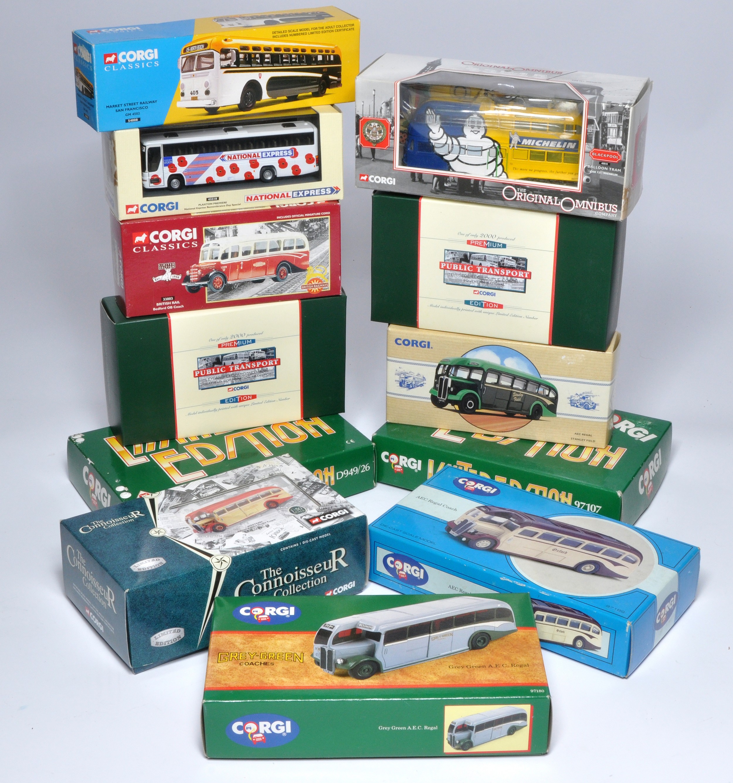 Corgi diecast model bus issues comprising Eleven mostly 1/50 'Classic' series releases in addition