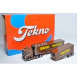 Tekno 1/50 diecast model truck issue comprising Scania Twin Trailer in the livery of Tonerud.