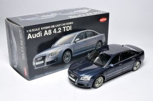 Kyosho 1/18 diecast model car issue comprising Audi A8 4.2 TDI. Looks to be without obvious sign