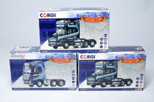 Corgi 1/50 diecast model truck issues x 3 comprising liveries of Moyle, Intake and Moyle. As shown