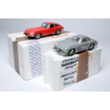 Franklin Mint 1/24 diecast model issues comprising Jaguar E Type Coupe plus Mercedes Benz 300SL.