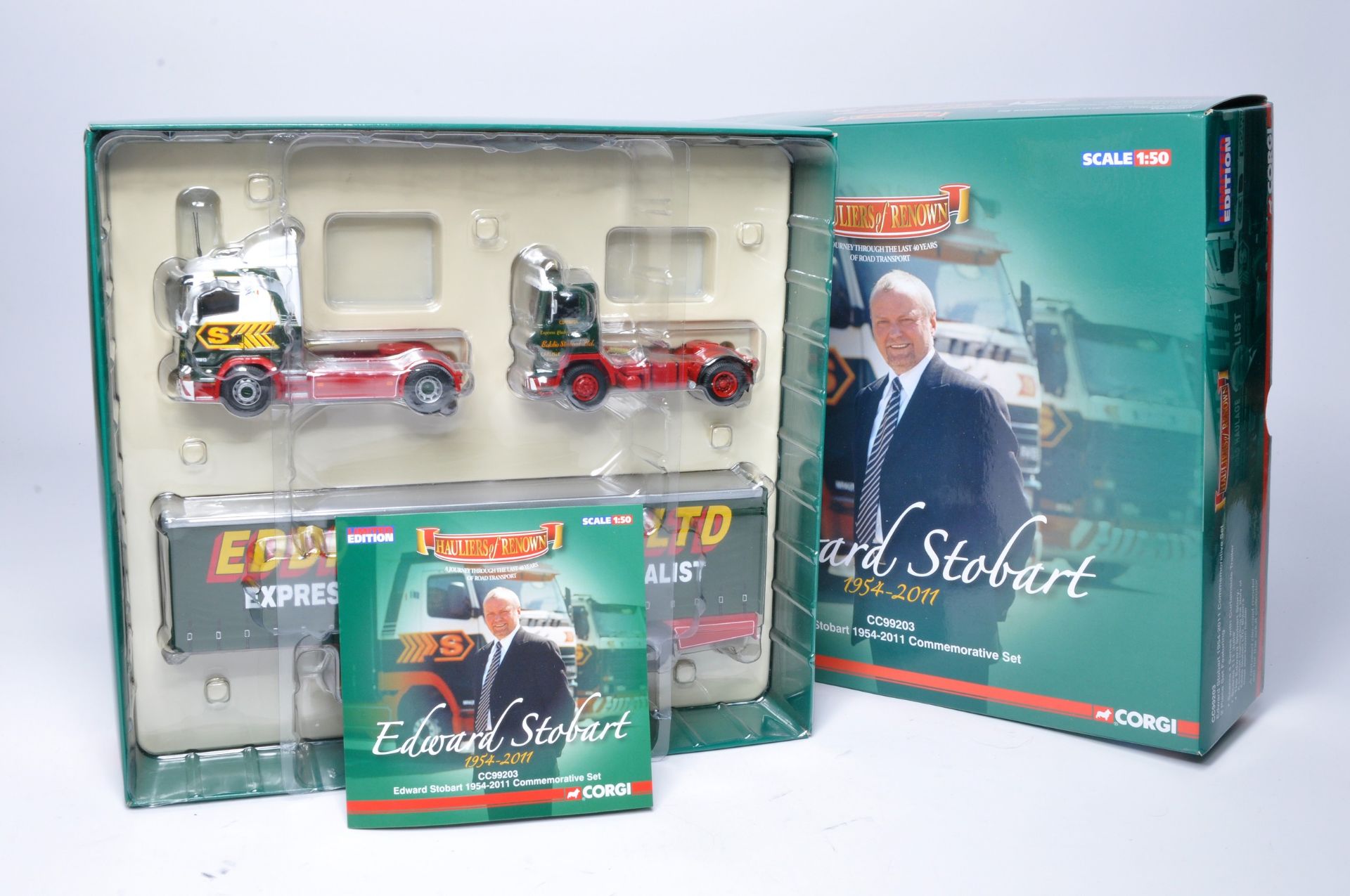 Corgi 1/50 diecast model truck issue comprising No. CC99203 Eddie Stobart Commemorative Set. Looks