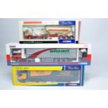 Corgi 1/50 diecast model truck issues x 3 comprising liveries of Higgins, Sloan and Rice. As shown