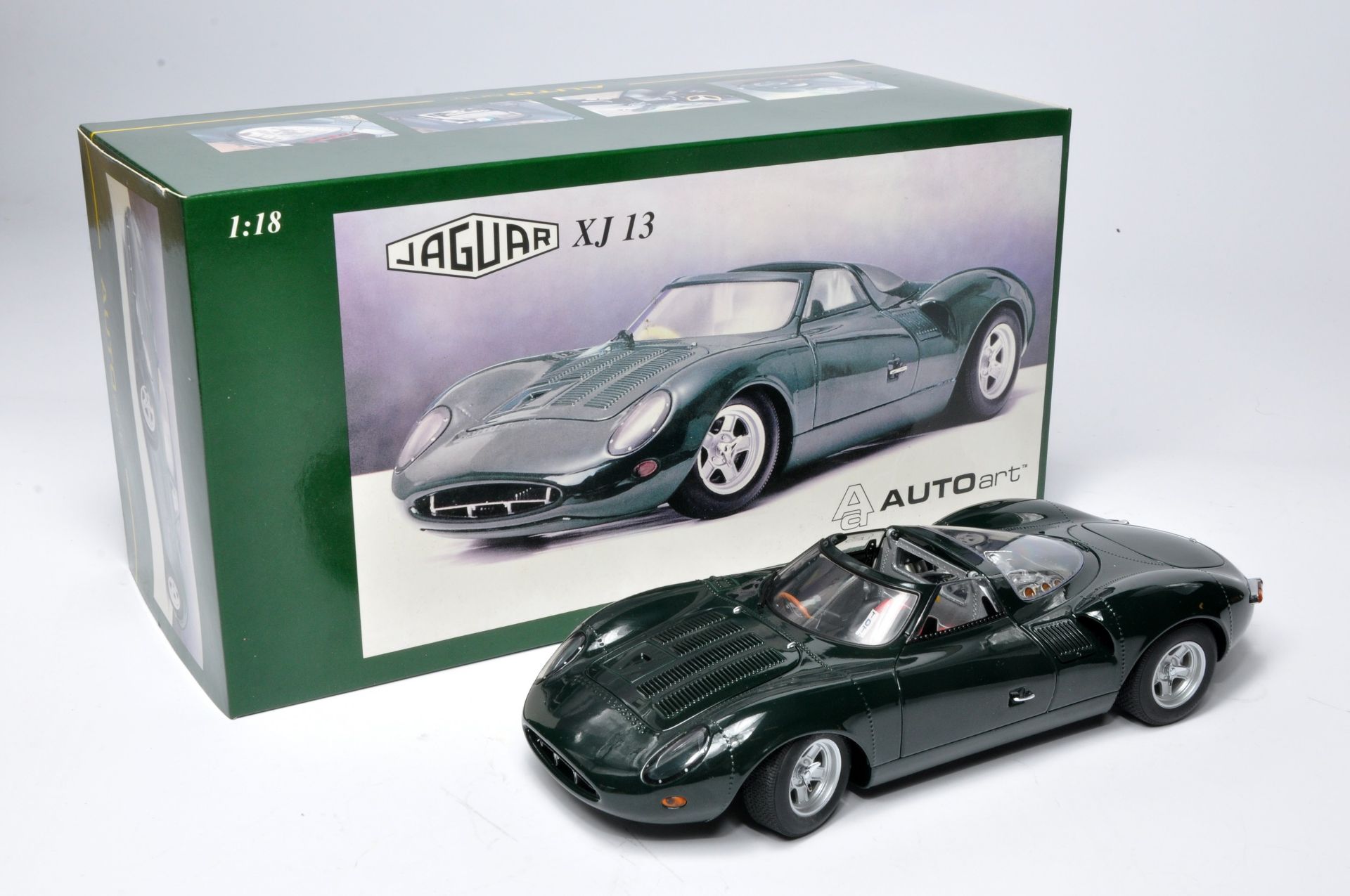 Autoart 1/18 diecast model car issue comprising Jaguar XJ13. Looks to be without obvious sign of