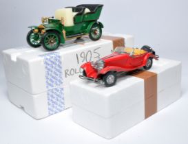 Franklin Mint 1/24 diecast model issues comprising Mercedes 500K plus 1905 Rolls Royce 10HP (