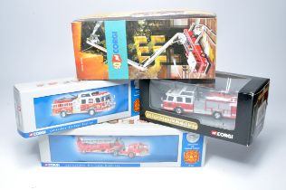 Corgi diecast comprising four 1/50 Fire Engine series issues including 50th Anniversary issue.