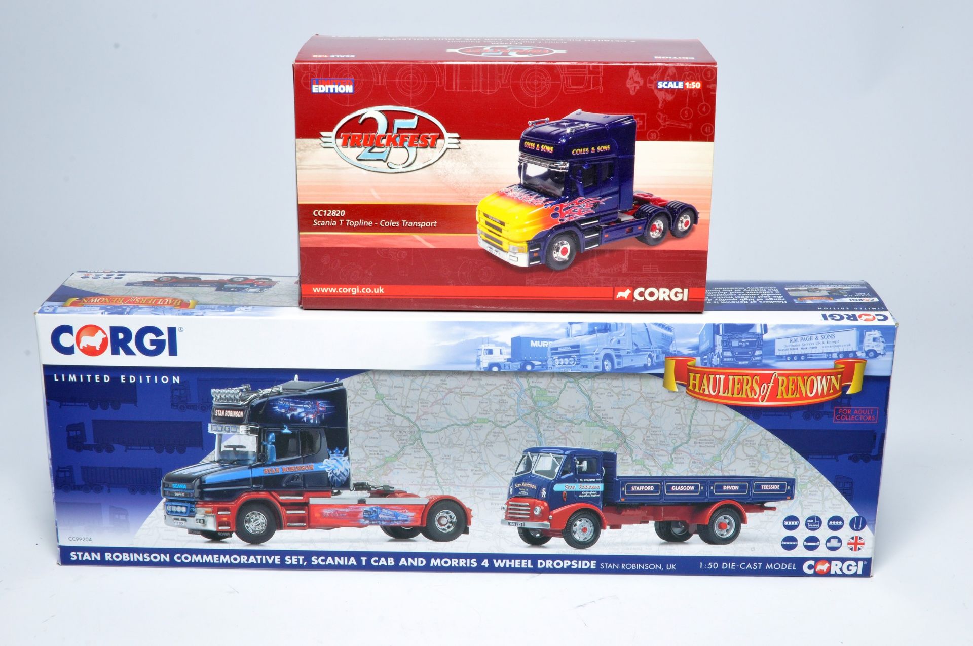 Corgi 1/50 diecast model truck issues x 2 comprising liveries of Stan Robinson and Coles. As shown