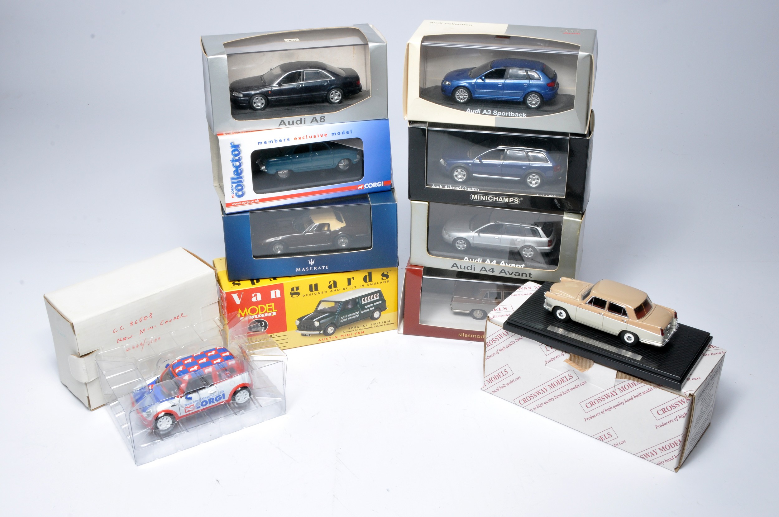 A group of ten Corgi (and other makers) 1/43 diecast model car issues including collector club