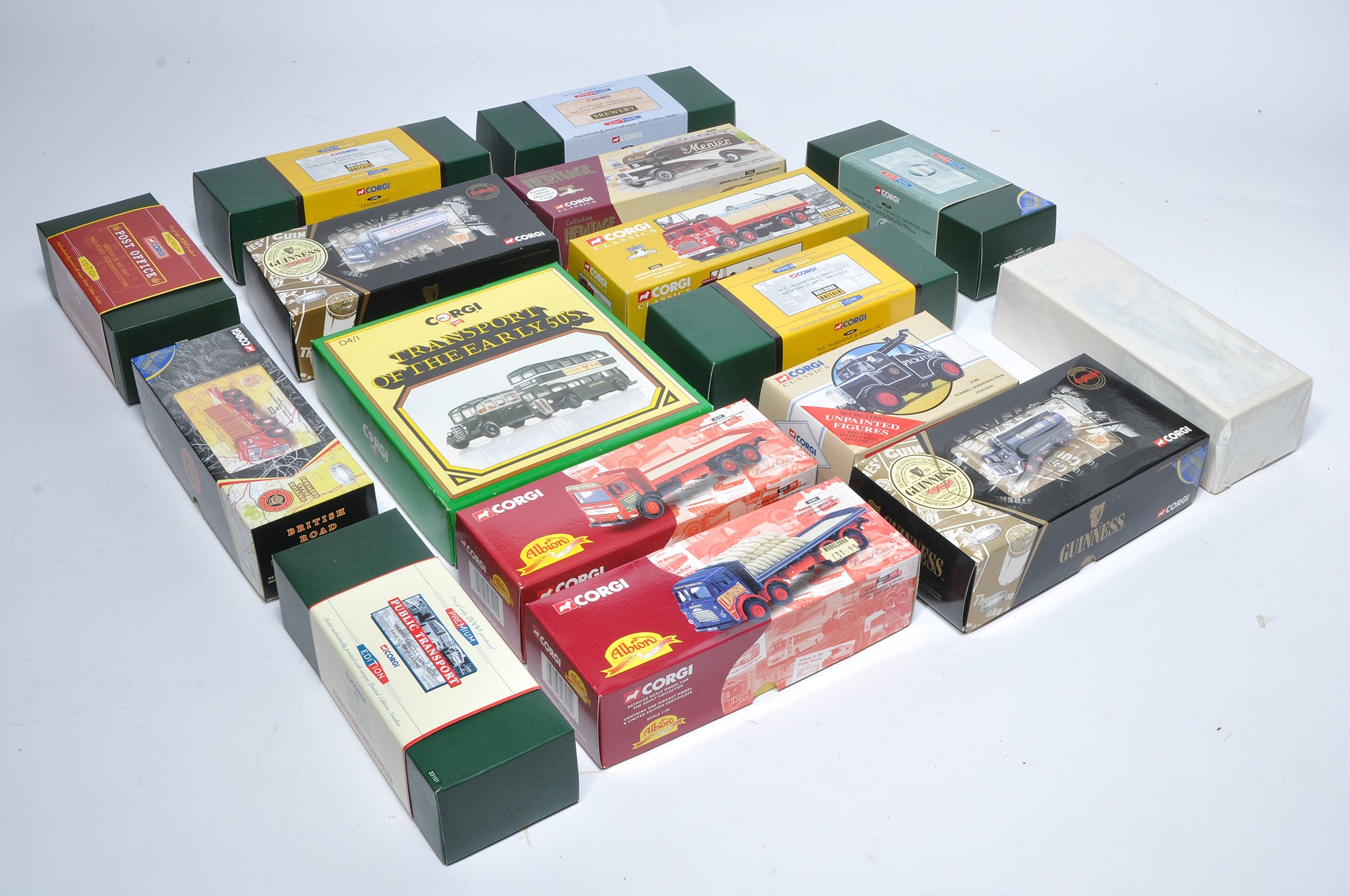 A group of Sixteen Corgi Diecast Model Issues comprising Bus, Transport and Commercial themed