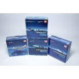 A group of four Hobby Master 1/72 diecast military aircraft as shown. Northrop F5, Harrier, F-16