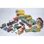 An assortment of various playworn vintage diecast including Corgi, Matchbox etc plus some empty