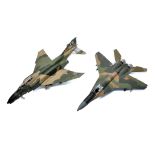 Duo of displayed Franklin Mint 1/48 diecast model aircraft. One is generally good, the other