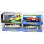 Scalextric slot car issues comprising Subaru Impreza WRC Works 2001, 2008 Ford Focus RS, MGB 1964