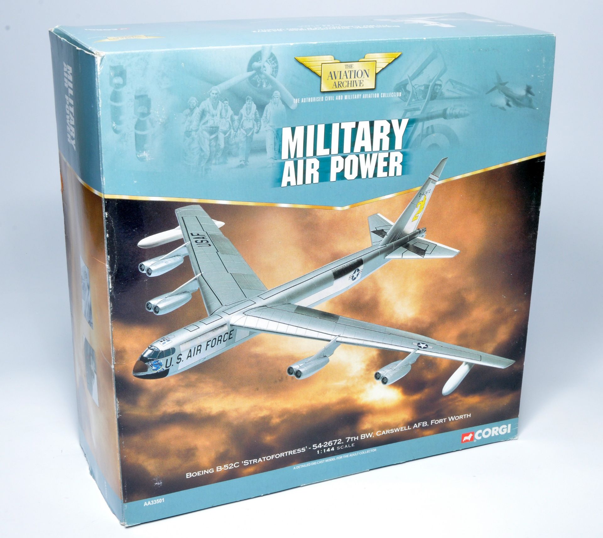 Corgi 1/144 diecast model aircraft issue comprising No. AA33501 Boeing B52C Stratofortress. Looks to