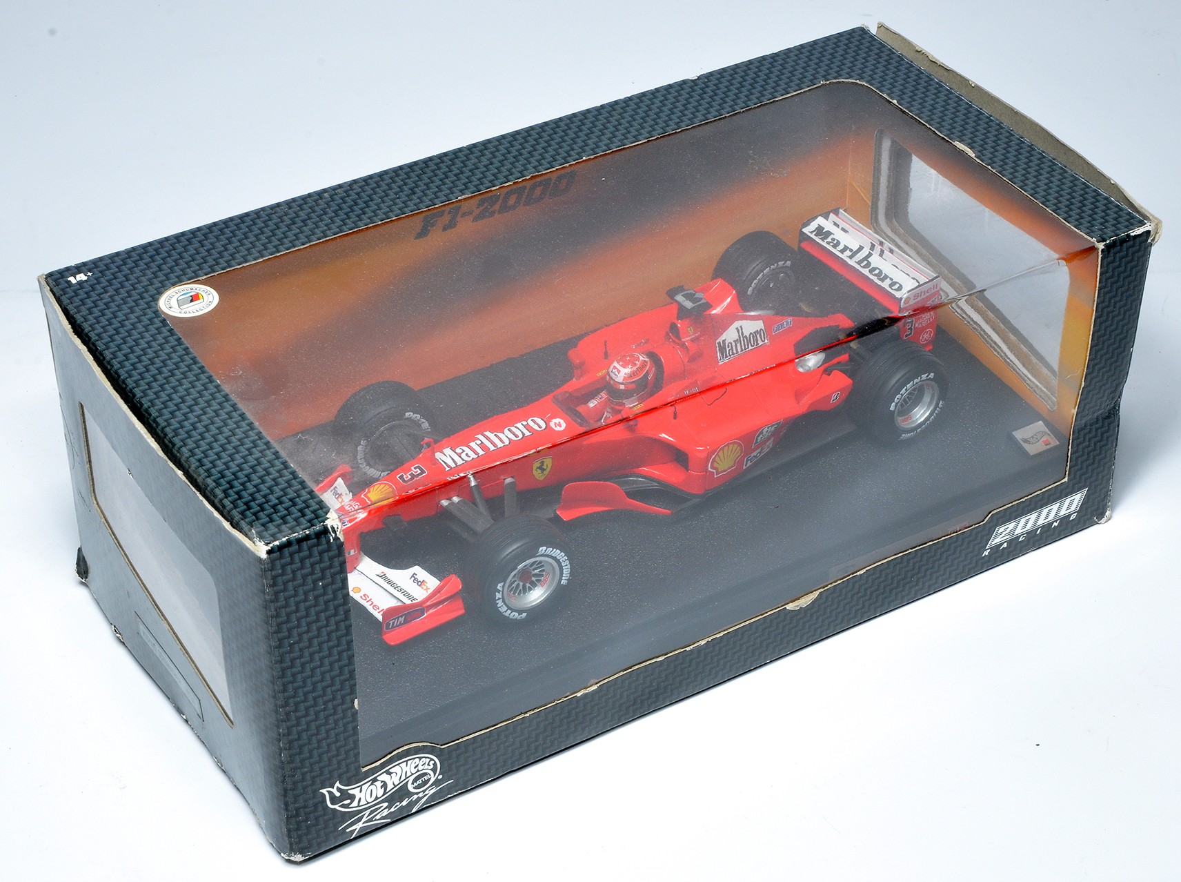 Hot Wheels 1/18 diecast model issue comprising Ferrari Formula One Racing Car - M Schumacher.