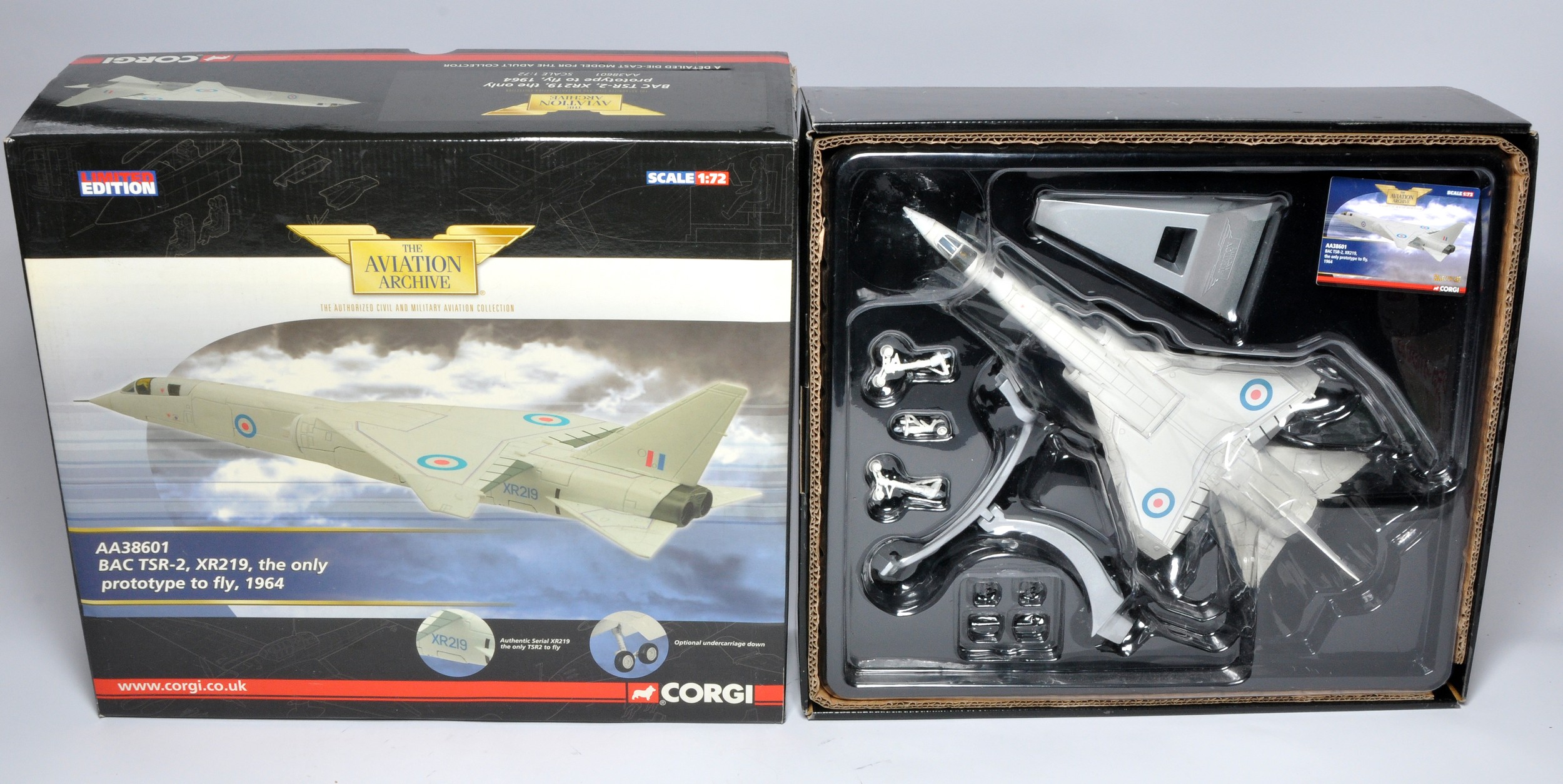 Corgi 1/72 Diecast Model Aircraft Issue comprising No. AA38601 BAC TSR-2 XR219. Possibly displayed