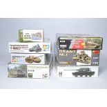 A group of Plastic Tank Model Kits from various makers to include Tamiya Panzerkampfwagen IV Aust.F,