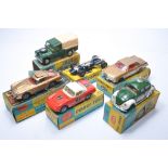 A group of six vintage 'playworn' diecast issues from Corgi with original boxes as shown. Note boxes