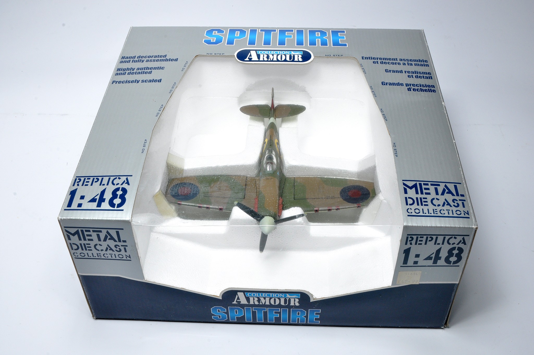 Franklin Mint 1/48 diecast model aircraft issue comprising No. 98157 RAF Spitfire. Looks to be