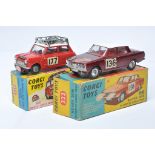 Corgi vintage diecast duo comprising No. 339 1967 Monte Carlo Winner, BMC Mini Cooper S, generally