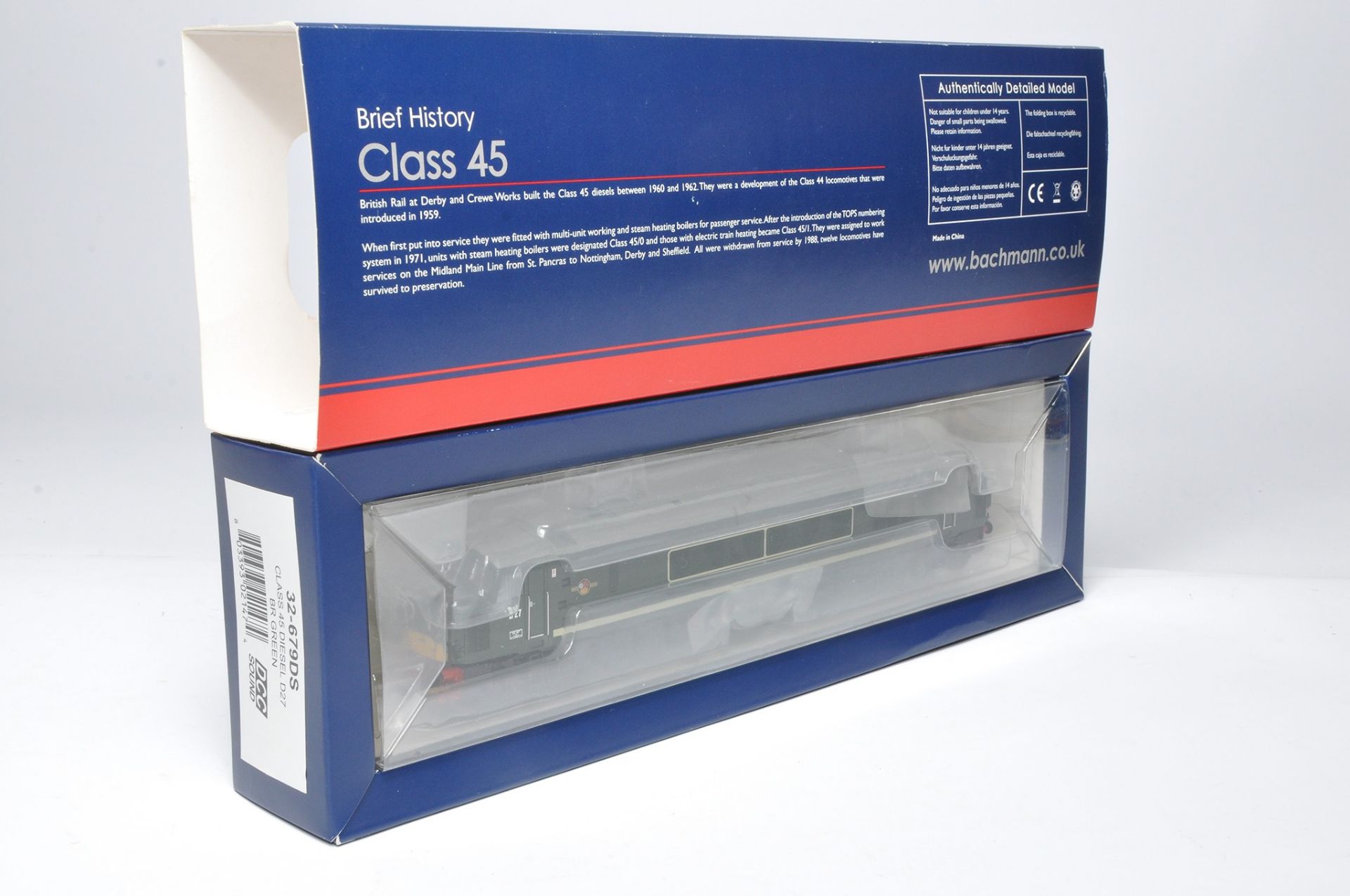 Bachmann Model Railway comprising locomotive issue No. 32-679DS Class 45 Diesel D27. Looks to be