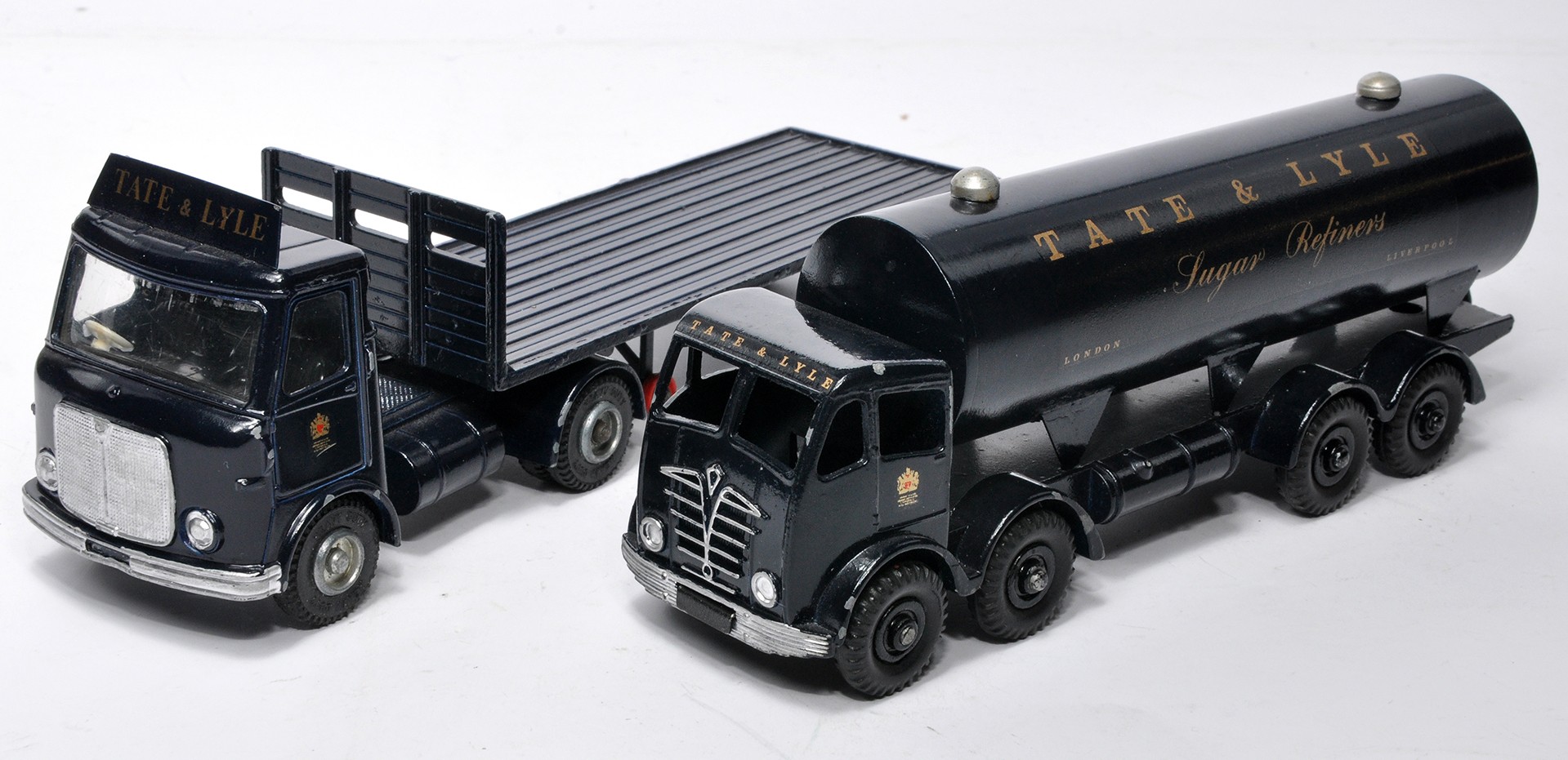 Dinky duo of code 3 issues comprising Foden and AEC truck issues in the livery of Tate and Lyle.