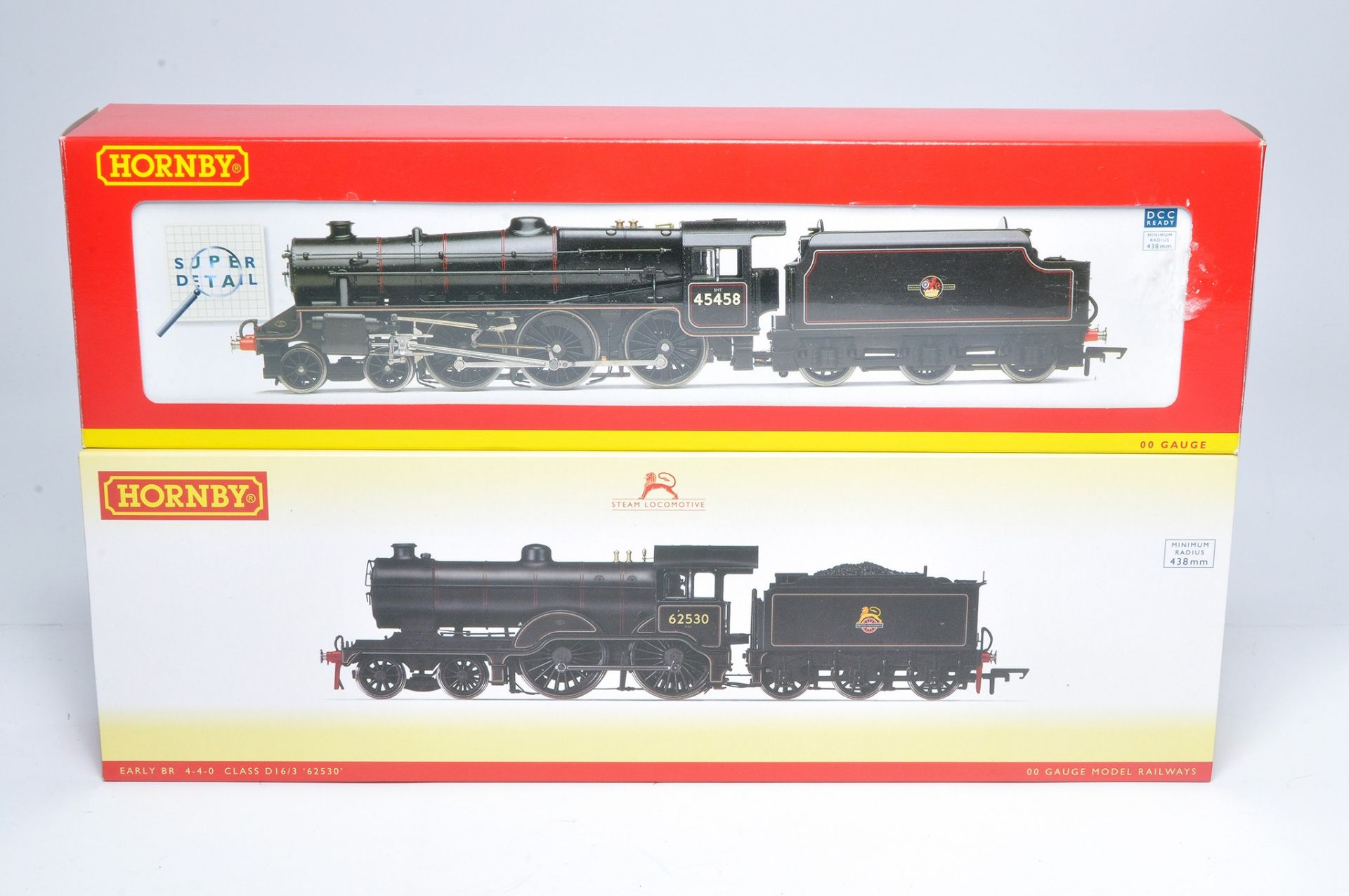 Hornby Model Railway comprising duo of locomotive issues including No. R2857 Class 5MT 45458 plus