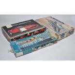 A trio of Plastic Model Kits comprising Revell Queen Mary Luxury Liner - contents in sealed wrap and