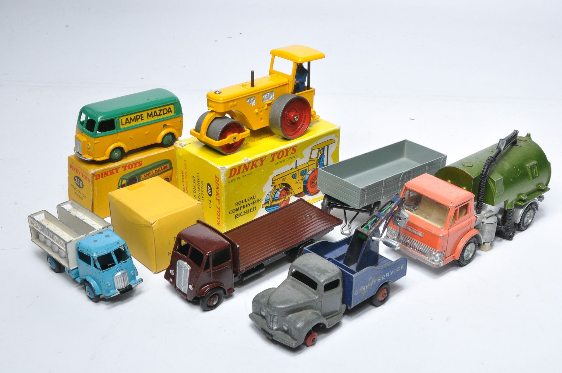 A group of French Dinky Commercial Issues in addition to English issues as shown. Mostly fair to
